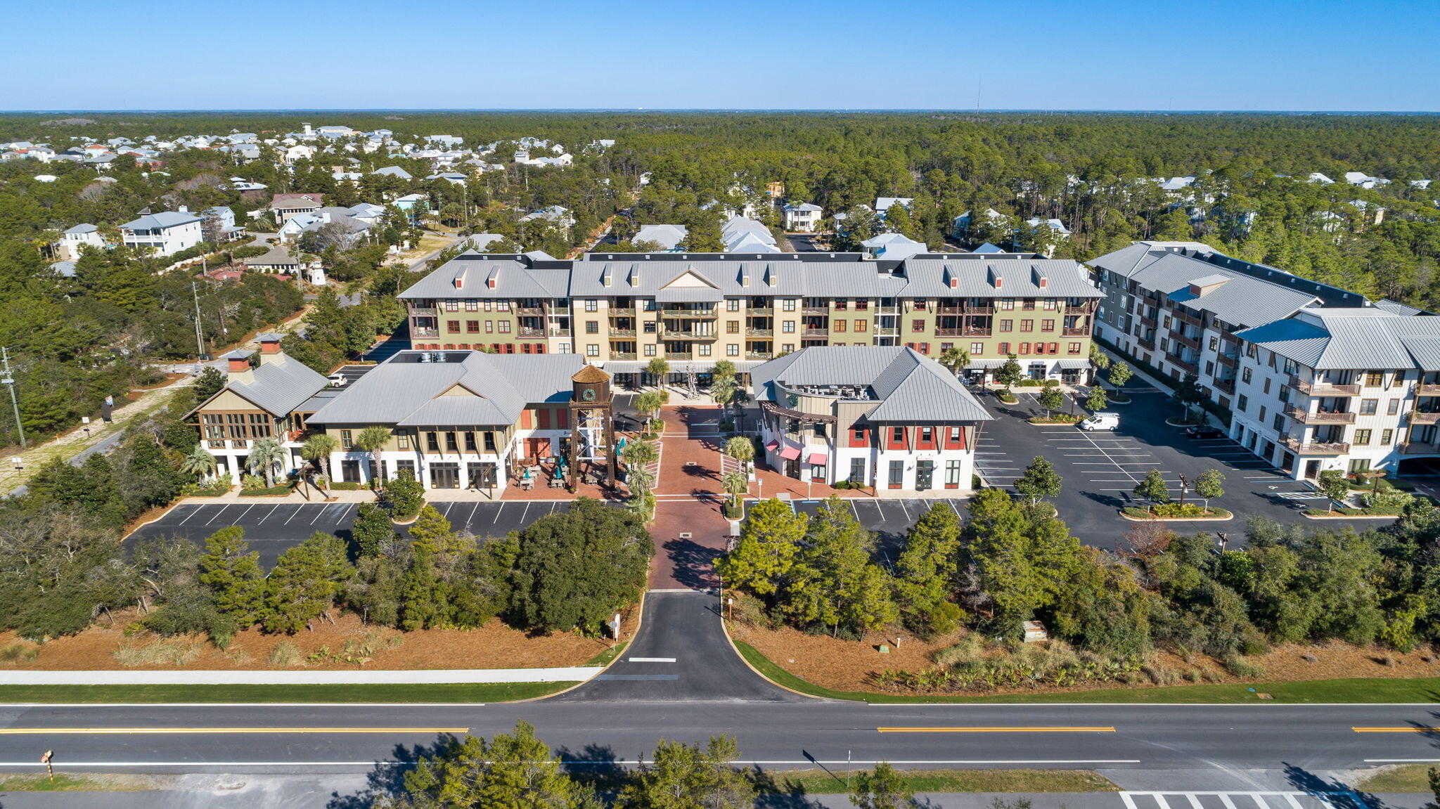 2050 West County Highway 30A, Unit M1310 Santa Rosa Beach, FL 32459 - Photo 61 of 63 an aerial view of residential houses with outdoor space and street view