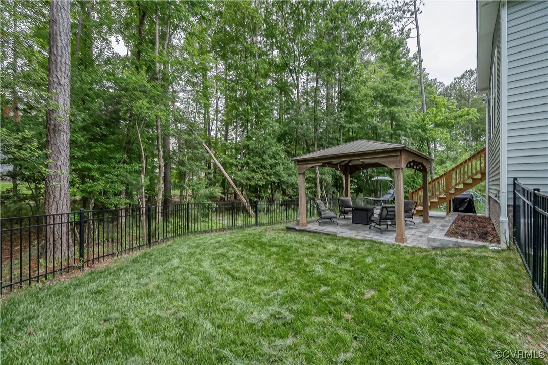 8006 Bole Hat Road Chesterfield, VA 23832 - Photo 41 of 47 View of yard featuring a gazebo, a patio, view of