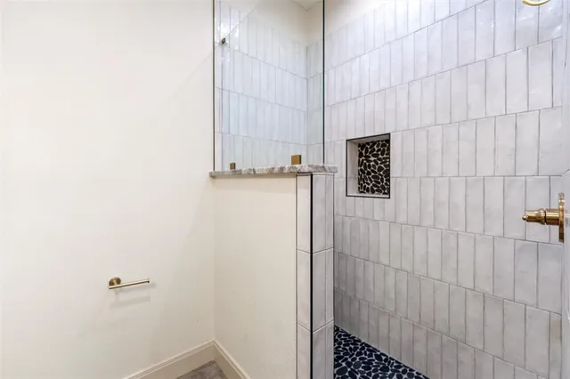 a bathroom with a shower