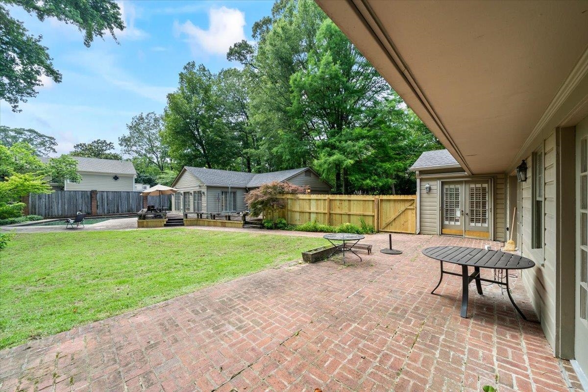 881 South Perkins Road Memphis, TN 38117 - Photo 23 of 33 Fenced backyard featuring french doors and a patio area