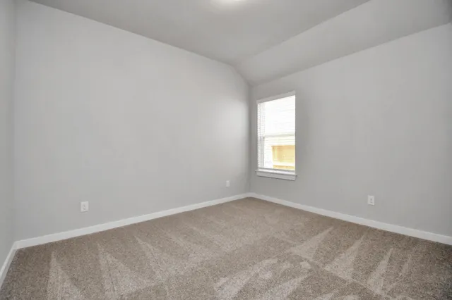 an empty room with closet