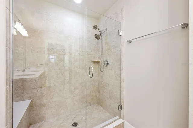 a bathroom with a shower