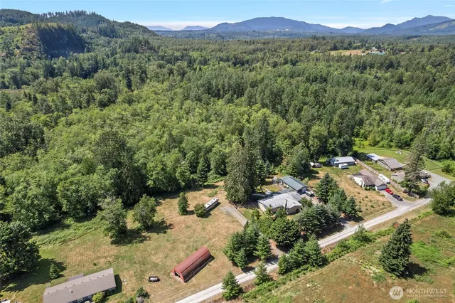 an aerial view of residential house with outdoor space