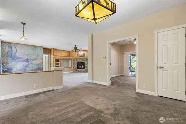 a view of a room with a swimming pool