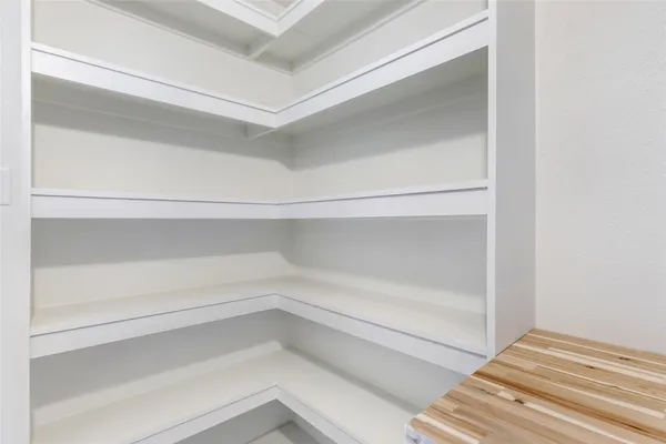 a view of small space with racks on the wall