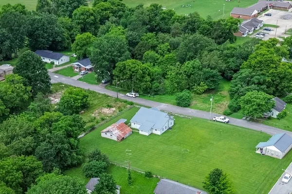 an aerial view of a house