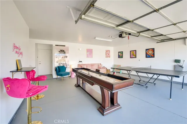 a gym room with furniture