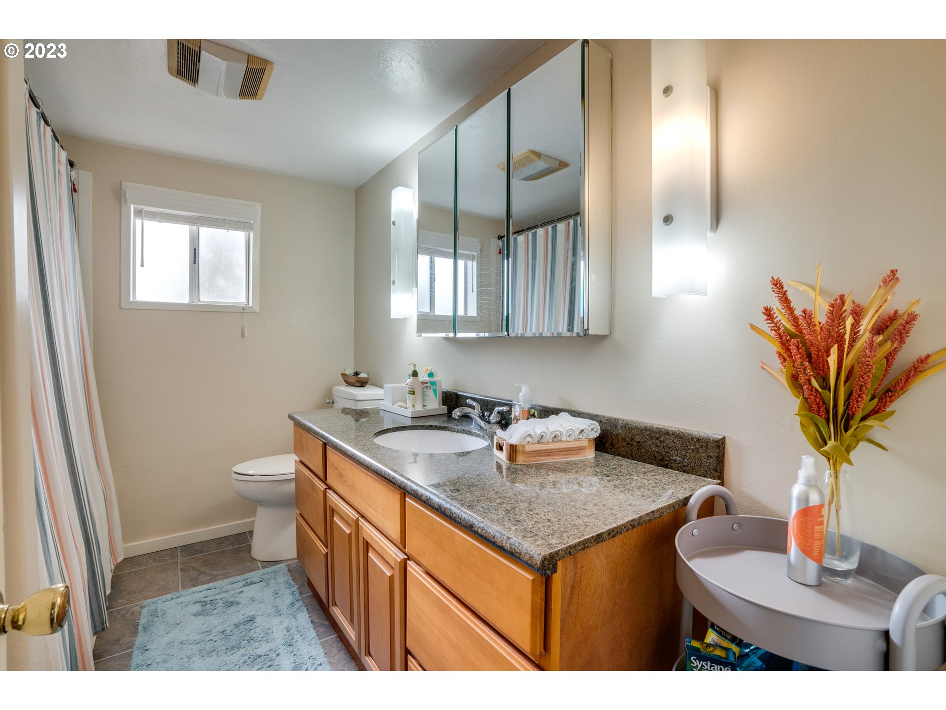 360 Southeast Edwards Drive Dundee, OR 97115 - Photo 22 of 31 a bathroom with a sink a toilet and a mirror