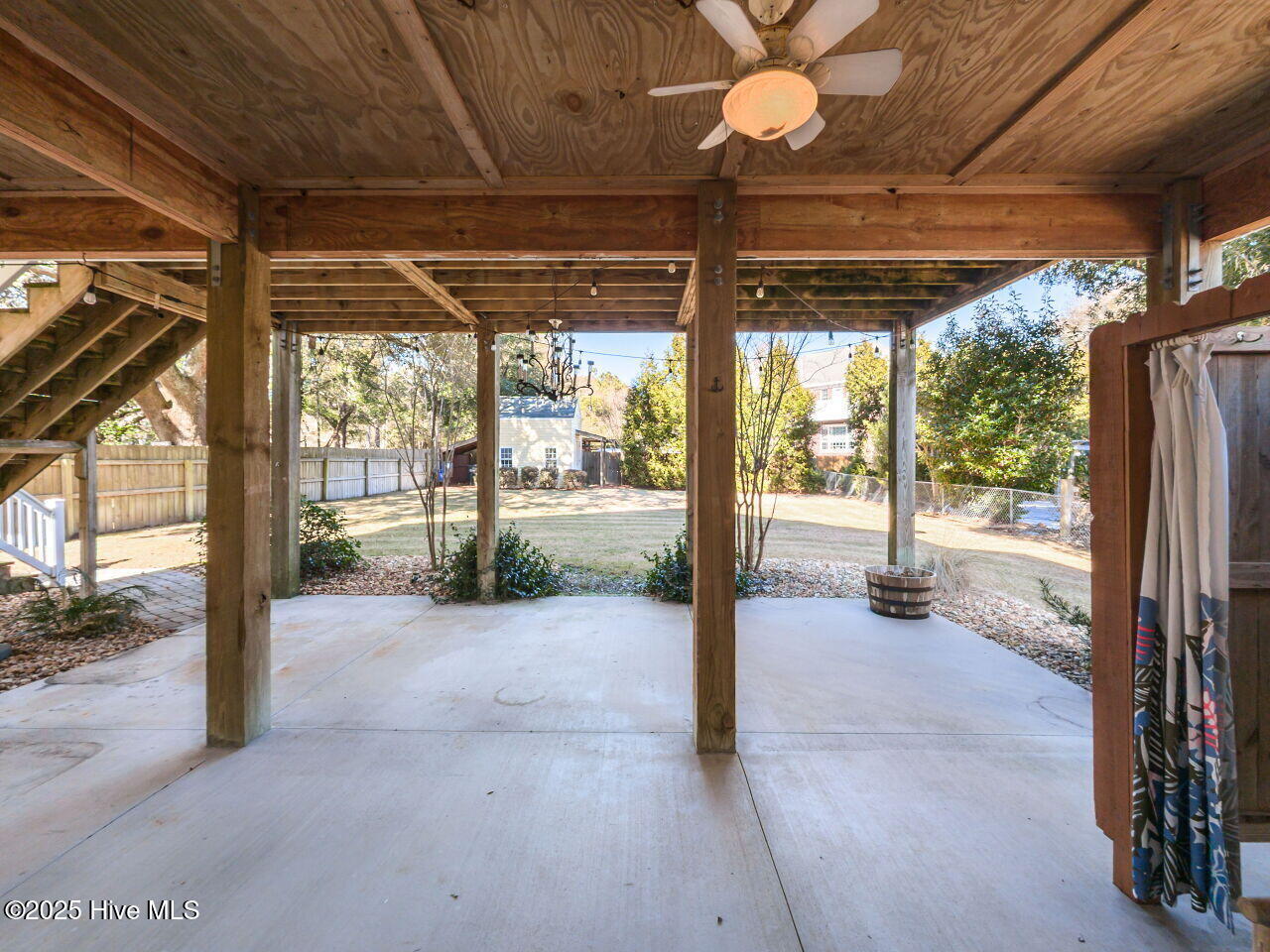 129 Sunset Drive Cedar Point, NC 28584 - Photo 33 of 47 covered back patio w outdoor shower