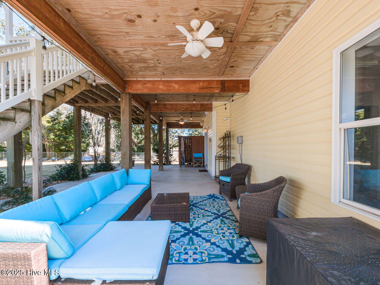129 Sunset Drive Cedar Point, NC 28584 - Photo 34 of 47 covered patio overlooking fenced back yard
