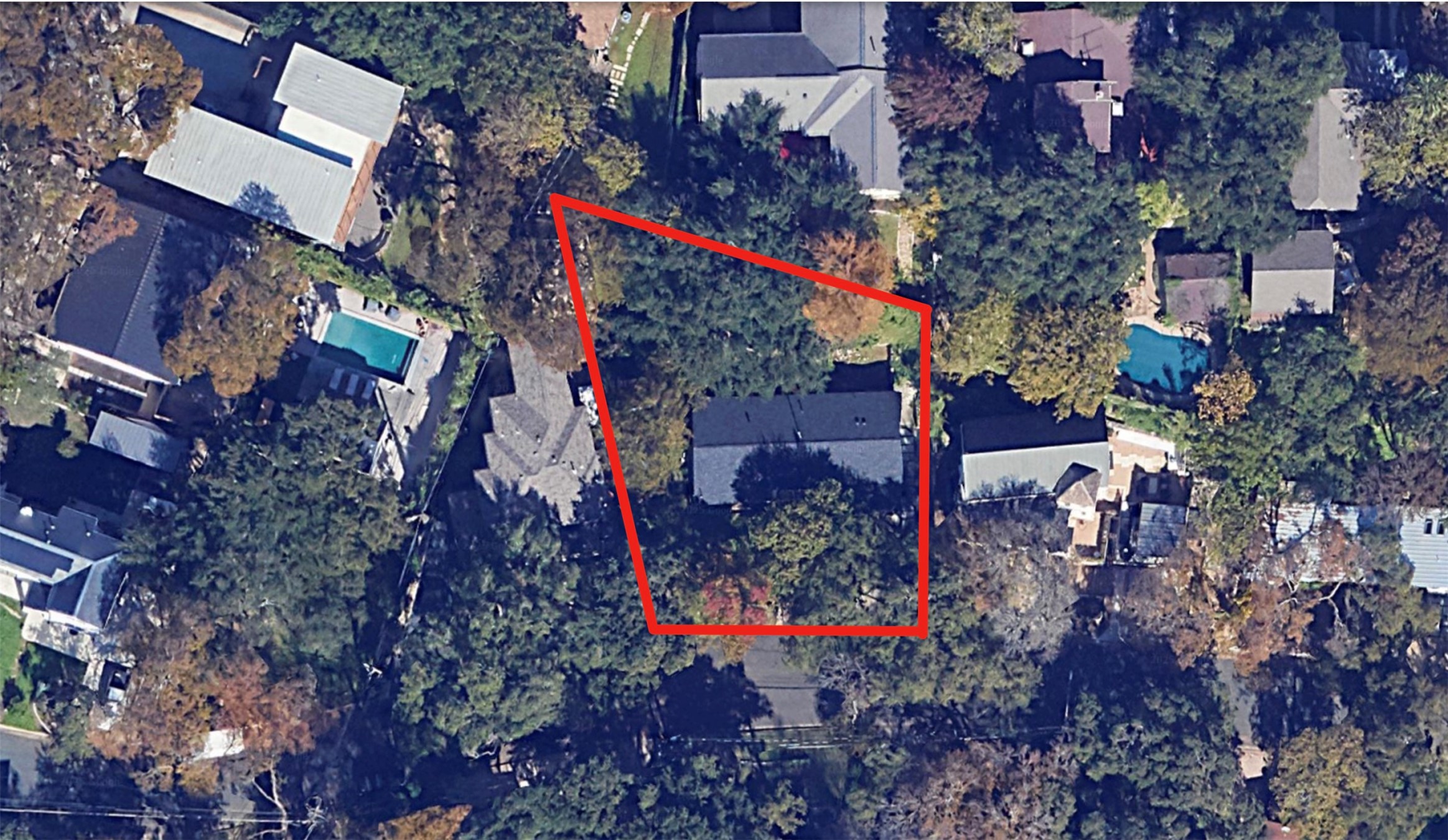 Over view of approximate property boundaries. .2484 AC (lot and a half)