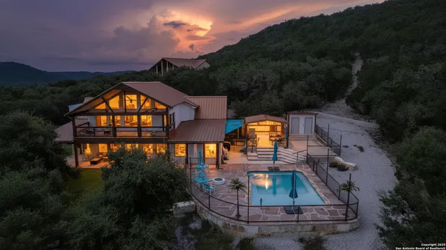 front view of a building with a yard