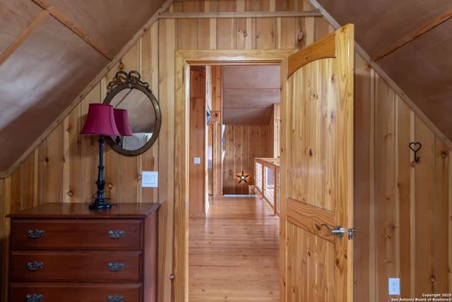 view of room with window and hardwood floor