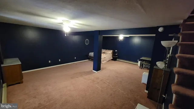 a projector room with projector and screen