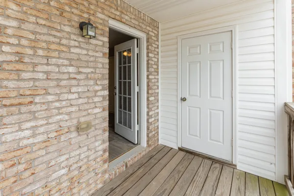 a view of wooden door