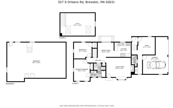 $615,000 | 527 South Orleans Road, Brewster, MA 02631