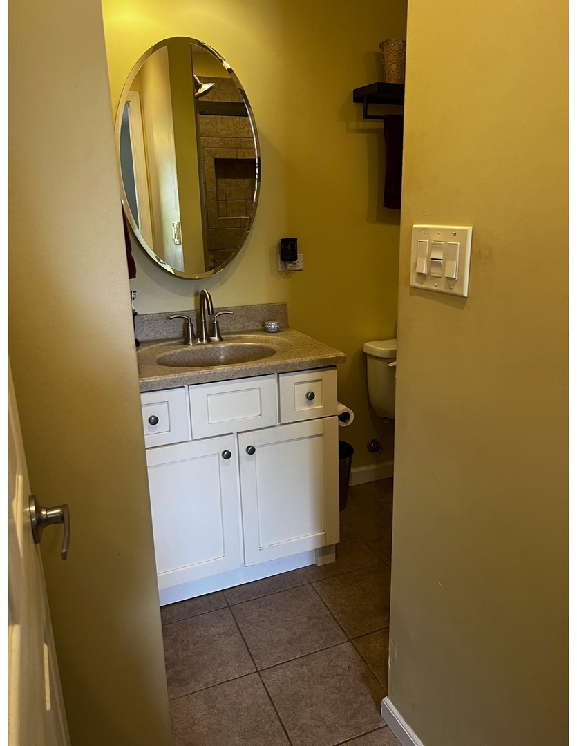 205 West Harrison Road Lombard, IL 60148 - Photo 23 of 26 a bathroom with a sink and a mirror