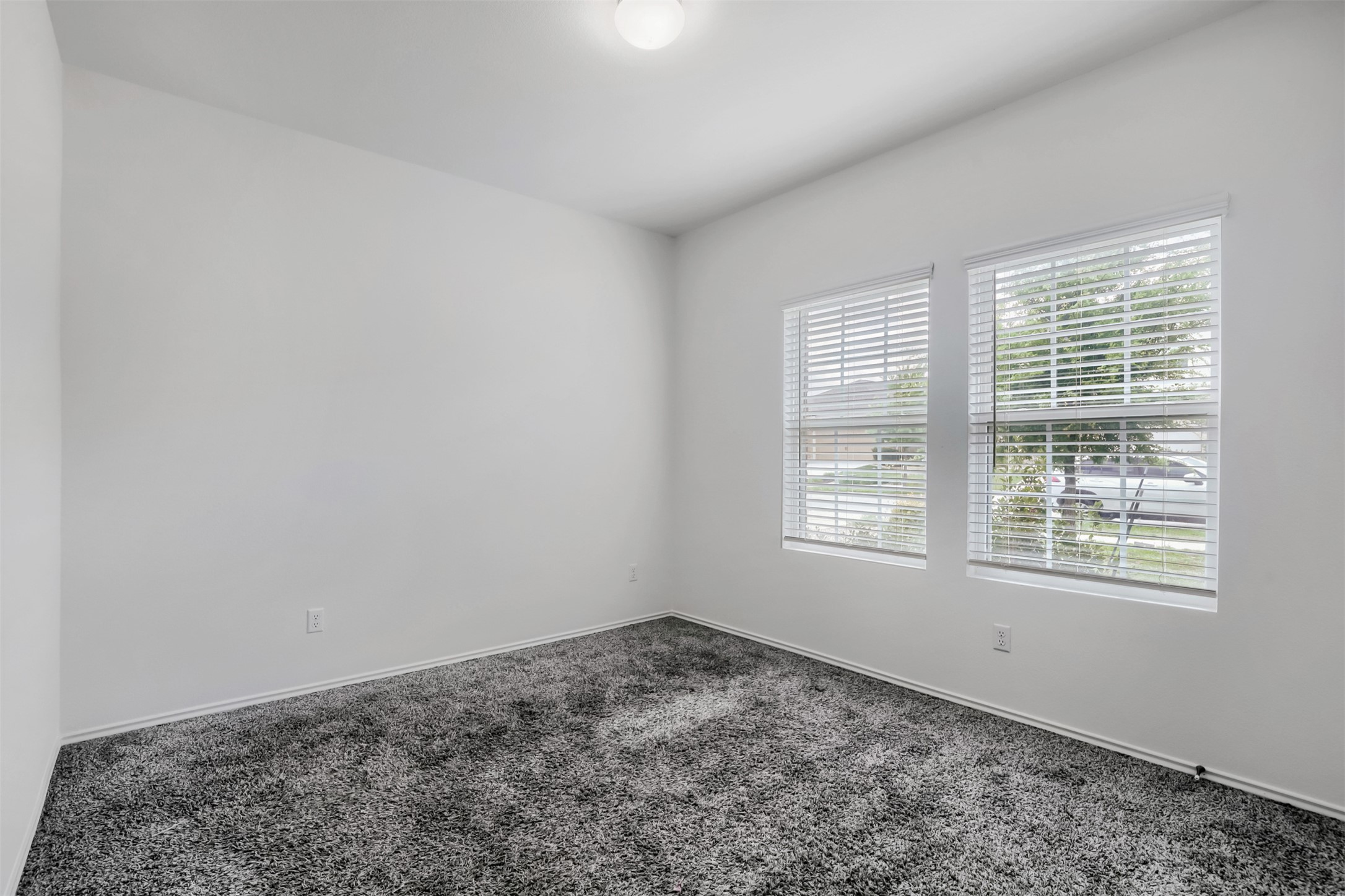721 Mallow Road Leander, TX 78641 - Photo 15 of 22 The room features light colored walls, grey carpet, and two windows with blinds