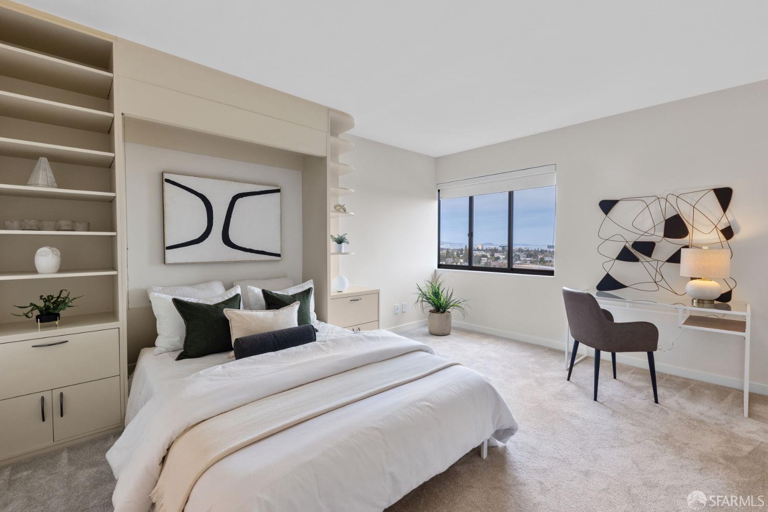 50 Mounds Road, Unit 404 San Mateo, CA 94402 - Photo 15 of 23 a bedroom with a bed and with chair