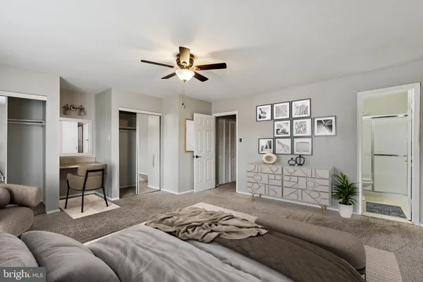 an empty room with closet