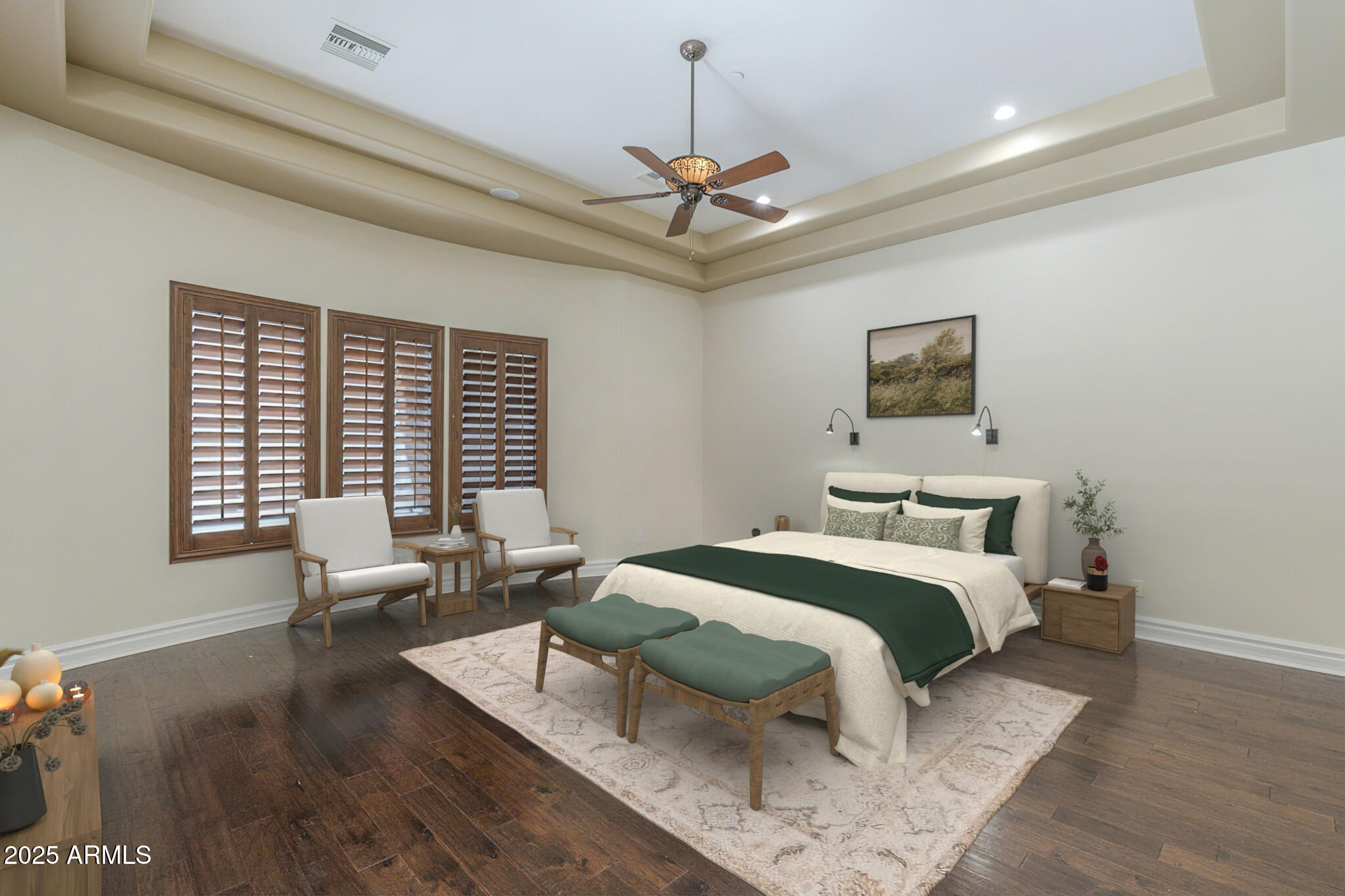 15135 East Monument Road Scottsdale, AZ 85262 - Photo 20 of 65 a bedroom with a bed wooden floor and window