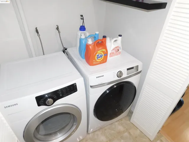 a view of a storage room with washer and dryer