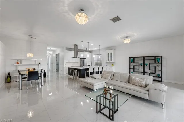 a living room with furniture