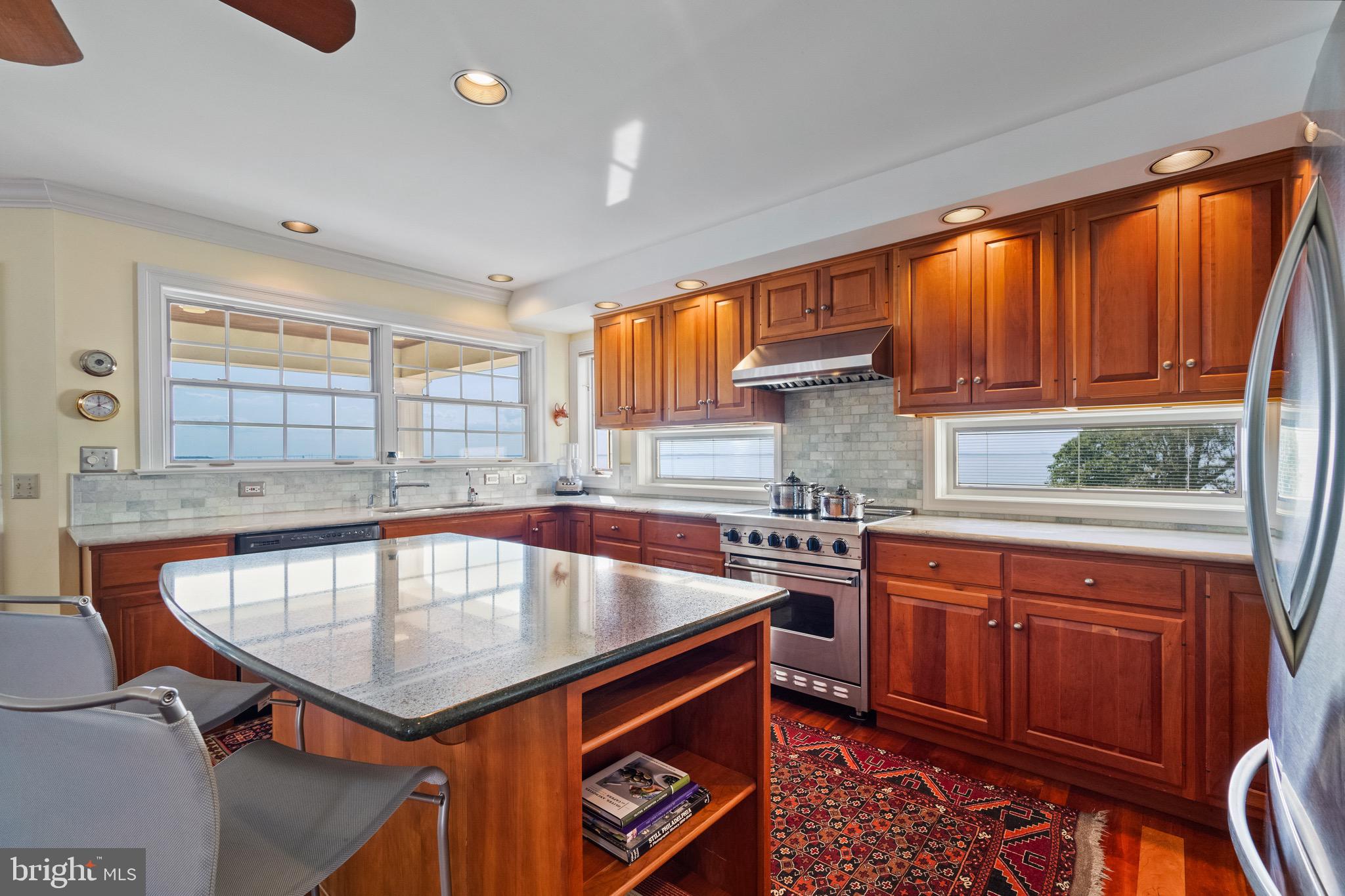4742 Huntingfield Road Rock Hall, MD 21661 - Photo 5 of 42 Modern kitchen with island and bay views