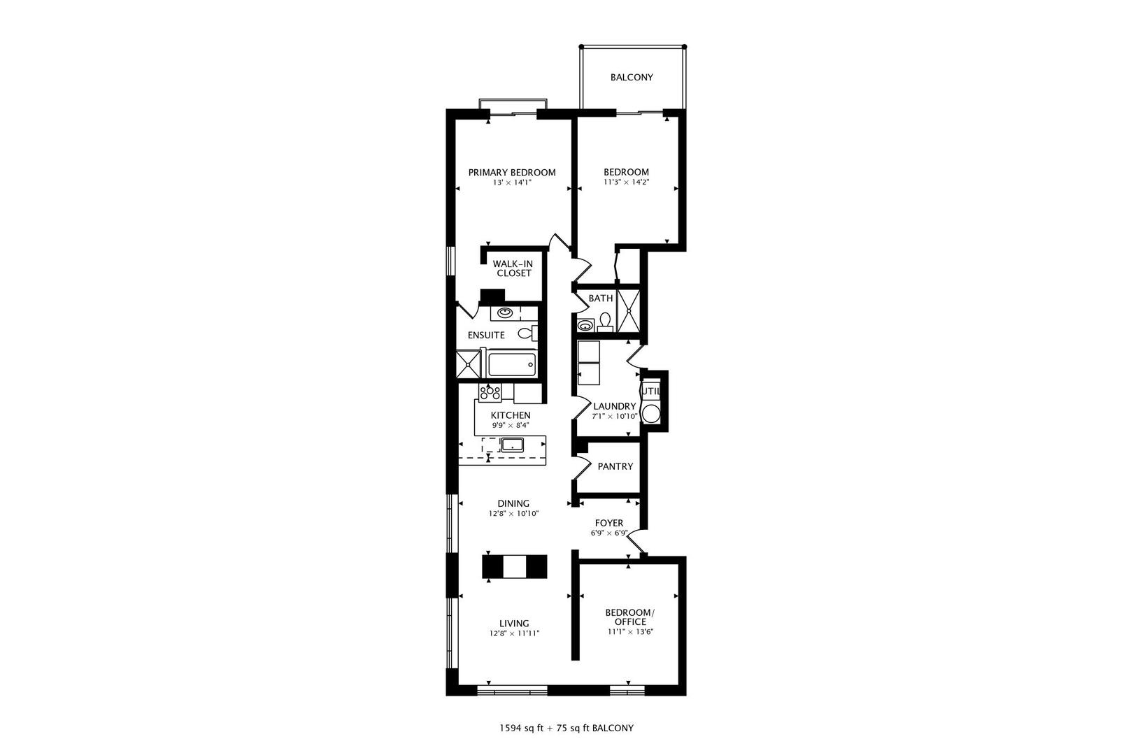 4150 North Sheridan Road, Unit 2S Chicago, IL 60613 - Photo 29 of 29 a picture of a floor plan
