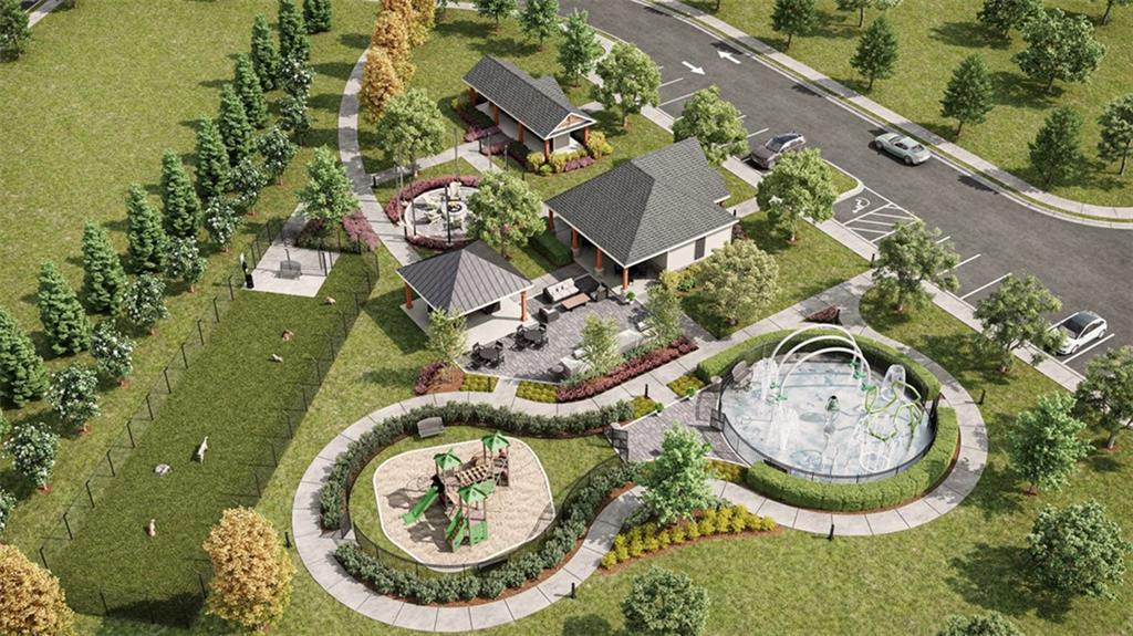 2082 Moss Hill Road Stone Mountain, GA 30083 - Photo 6 of 38 an aerial view of a house with garden space swimming pool and outdoor seating