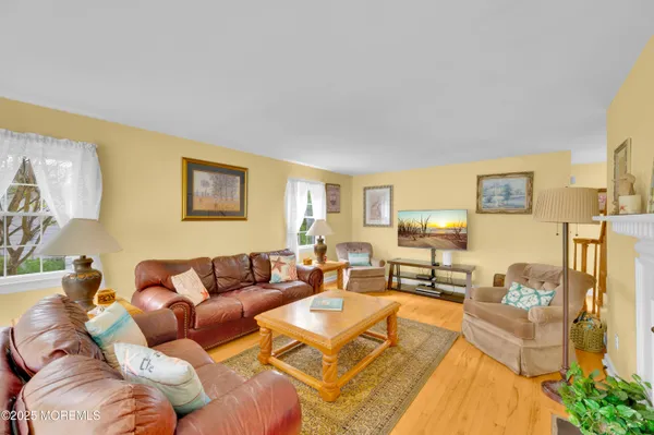 a living room with furniture and a couch