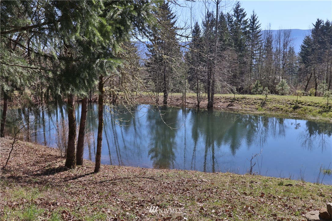 51 Quail Run Road Stevenson, WA 98648 - Photo 20 of 31 a backyard of a house with large trees and wooden fence