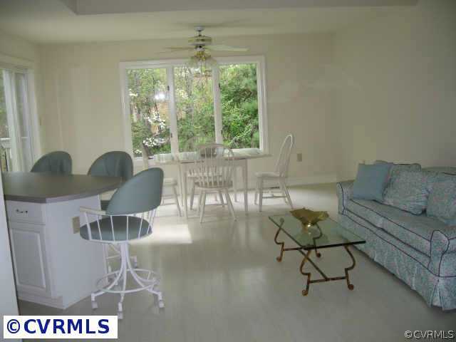 3139 D Stony Point Road, Unit D Richmond, VA 23235 - Photo 6 of 10 Other - Kitchen Breakfast Bar and Sitting area for relaxing and Dining. Notice white washed floor and sliding doors to wrap around deck