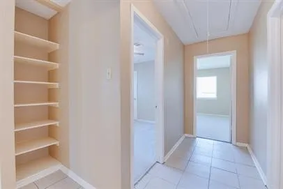 an empty room with a window