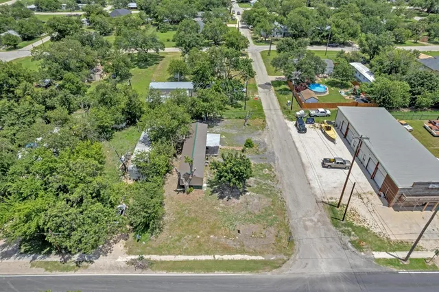 an aerial view of a house
