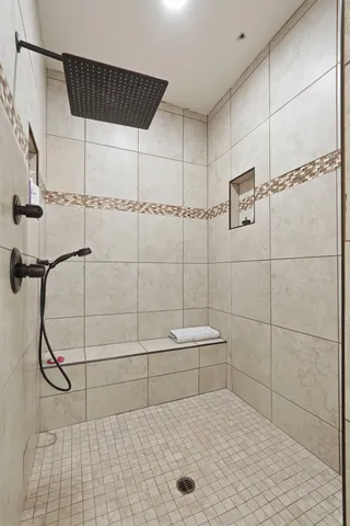 a bathroom with a shower