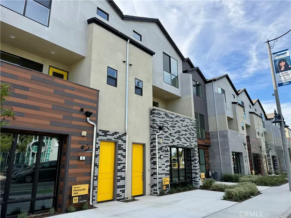 a front view of a building with glass door