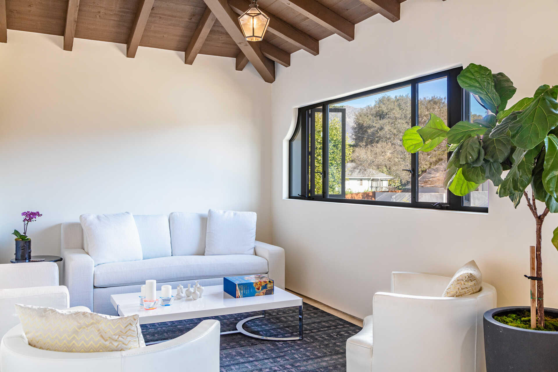 107 Olive Mill Road Santa Barbara, CA 93108 - Photo 26 of 39 a living room with furniture and a potted plant