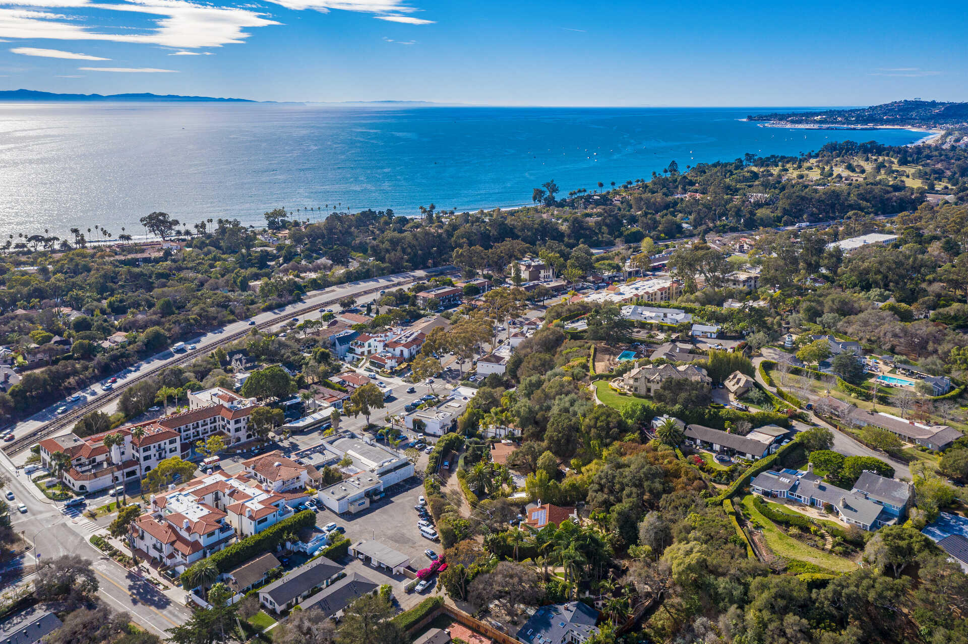107 Olive Mill Road Santa Barbara, CA 93108 - Photo 3 of 39 an aerial view of residential building and ocean