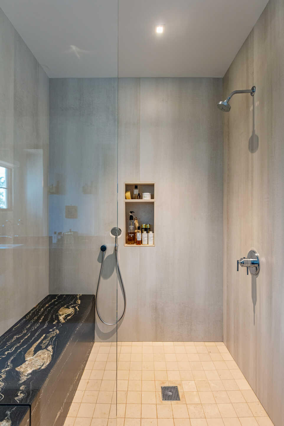 107 Olive Mill Road Santa Barbara, CA 93108 - Photo 33 of 39 a bathroom with a sink and a shower