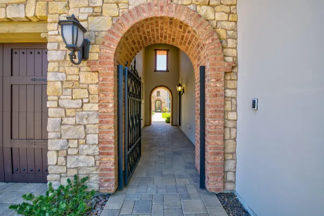 a view of a entryway door with a living room