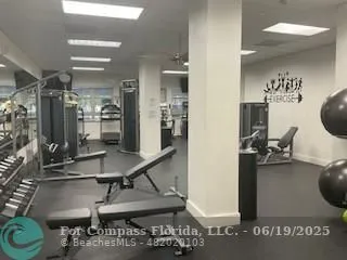 a gym hall with exercise machine