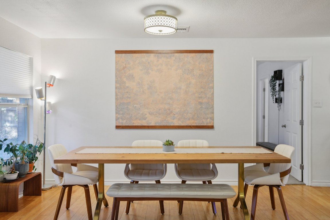 4413 Russell Drive Austin, TX 78704 - Photo 6 of 29 a view of a dining room with furniture and wooden floor