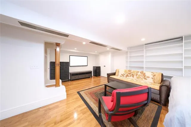 a living room with furniture