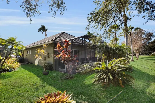 a view of a backyard with a garden