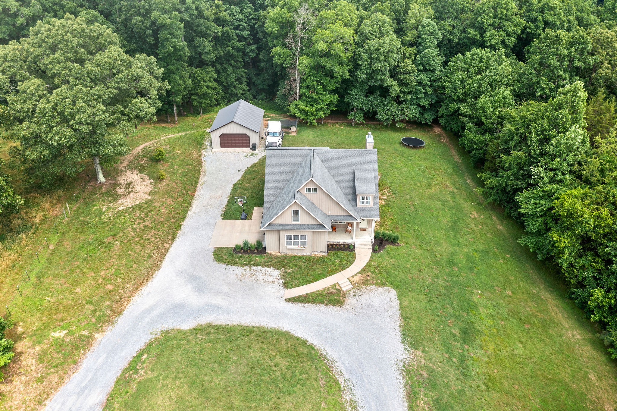 1855 Tottys Bend Road Duck River, TN 38454 - Photo 43 of 46 an aerial view of a house with a yard and swimming pool
