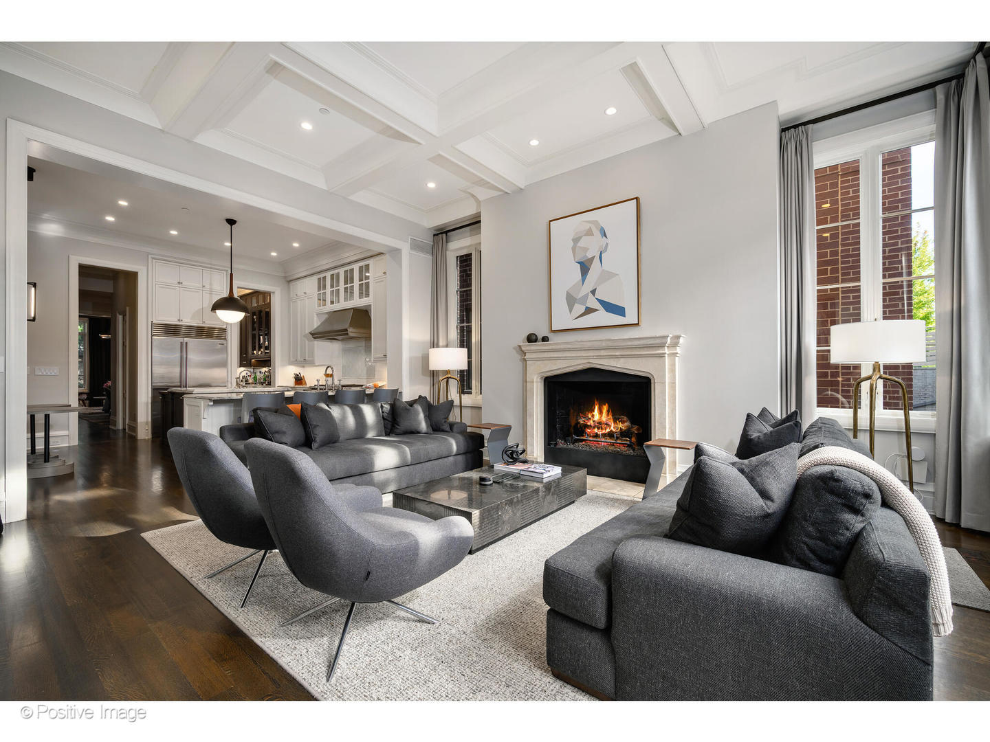 1720 North Mohawk Street Chicago, IL 60614 - Photo 11 of 48 a living room with furniture a large window and a fireplace