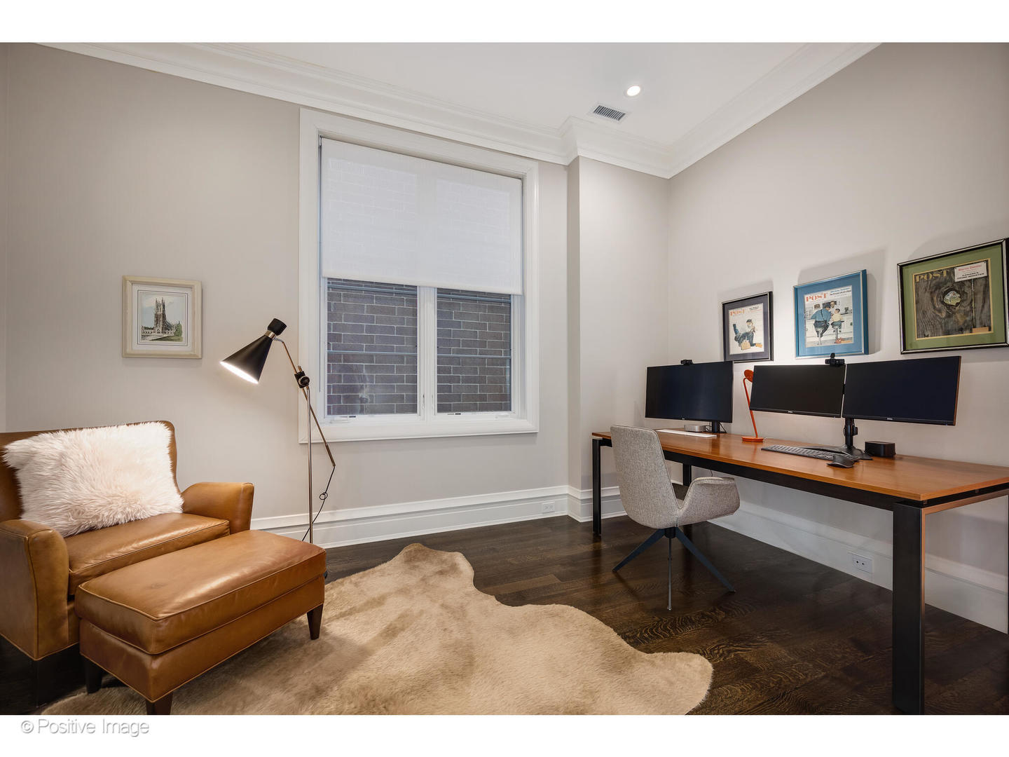 1720 North Mohawk Street Chicago, IL 60614 - Photo 36 of 48 a living room with furniture a desk and chair with wooden floor