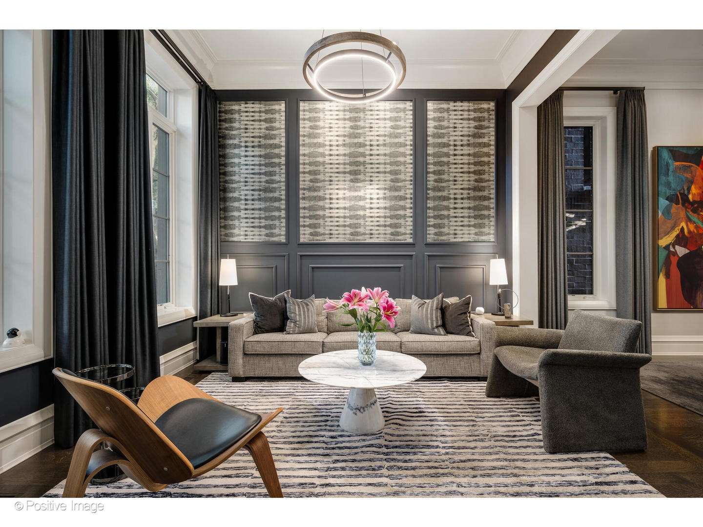 1720 North Mohawk Street Chicago, IL 60614 - Photo 5 of 48 a living room with furniture and floor to ceiling windows