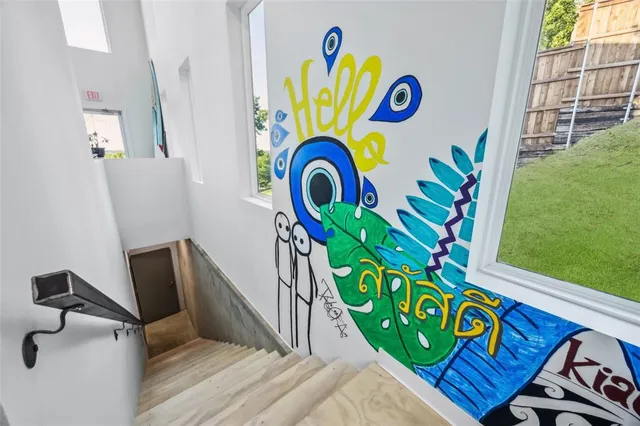 a view of hallway with stairs